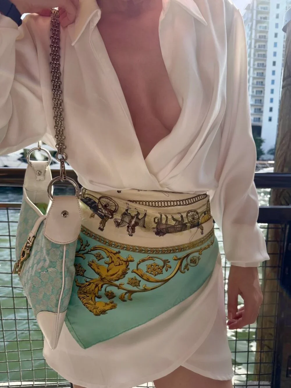 Hermes Silk Scarf Blue